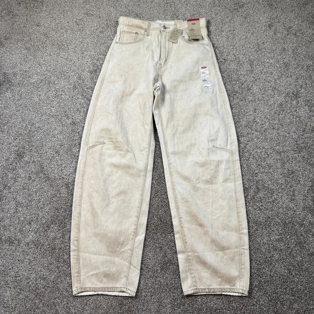 Levi's Cinch Barrel Women's High Rise jeans Size 27x31 Loose Cream Gorpcore